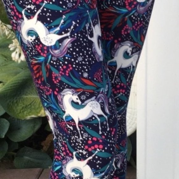 Womens Leggings, Unicorn Print, Buttery Soft Yoga Pants, Size OS or S/M/L - Picture 4 of 10